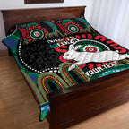Custom NAIDOC Week 2025 Rabbitohs Quilt Bed Set Go Souths Indigenous Art
