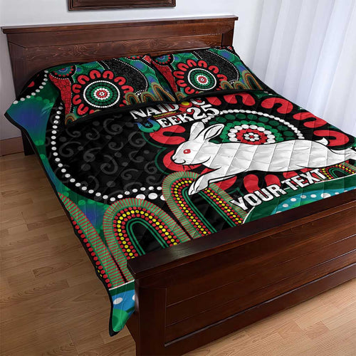 Custom NAIDOC Week 2025 Rabbitohs Quilt Bed Set Go Souths Indigenous Art