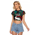 Custom NAIDOC Week 2025 Rabbitohs Raglan Cropped T Shirt Go Souths Indigenous Art