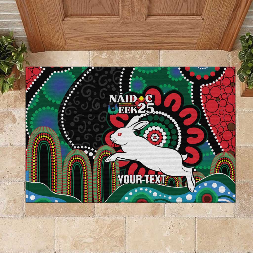 Custom NAIDOC Week 2025 Rabbitohs Rubber Doormat Go Souths Indigenous Art