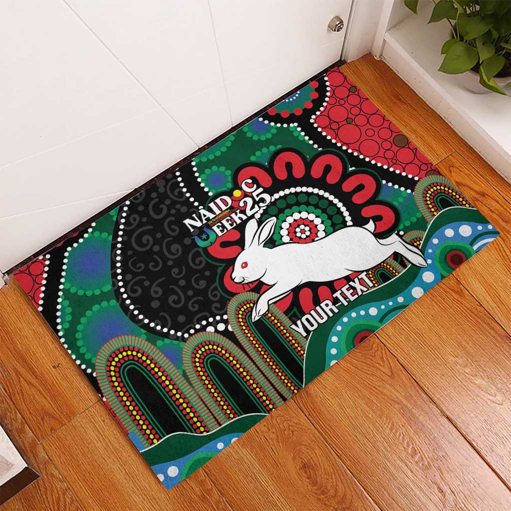 Custom NAIDOC Week 2025 Rabbitohs Rubber Doormat Go Souths Indigenous Art