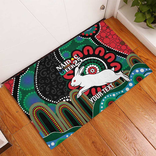Custom NAIDOC Week 2025 Rabbitohs Rubber Doormat Go Souths Indigenous Art