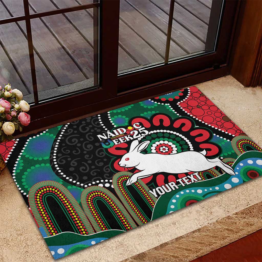 Custom NAIDOC Week 2025 Rabbitohs Rubber Doormat Go Souths Indigenous Art