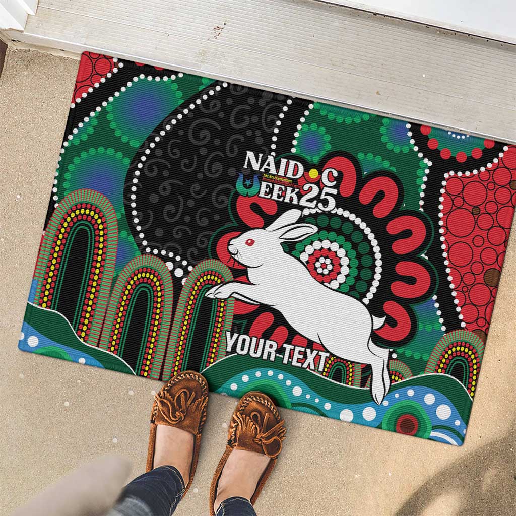 Custom NAIDOC Week 2025 Rabbitohs Rubber Doormat Go Souths Indigenous Art