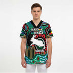 Custom NAIDOC Week 2025 Rabbitohs Scrub Top Go Souths Indigenous Art LT14