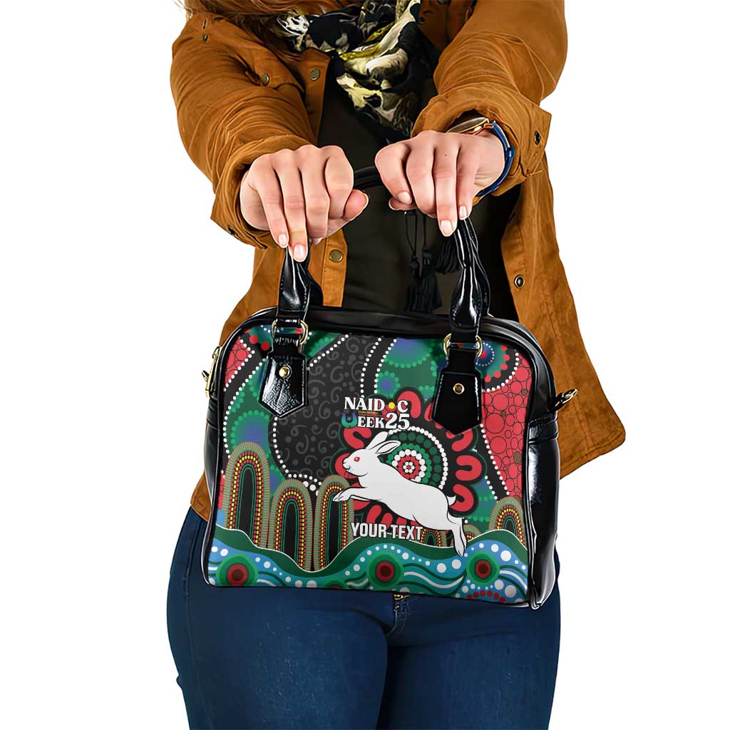 Custom NAIDOC Week 2025 Rabbitohs Shoulder Handbag Go Souths Indigenous Art