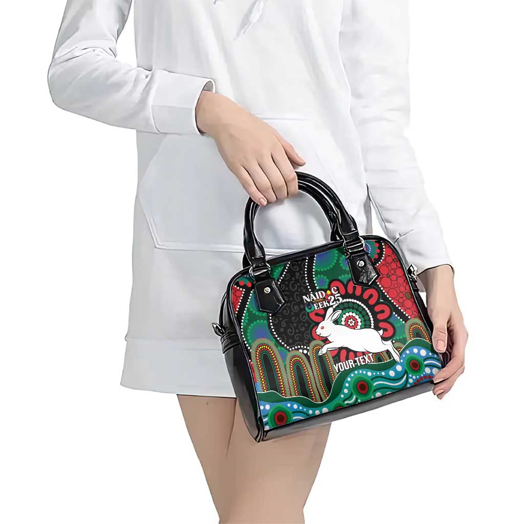 Custom NAIDOC Week 2025 Rabbitohs Shoulder Handbag Go Souths Indigenous Art