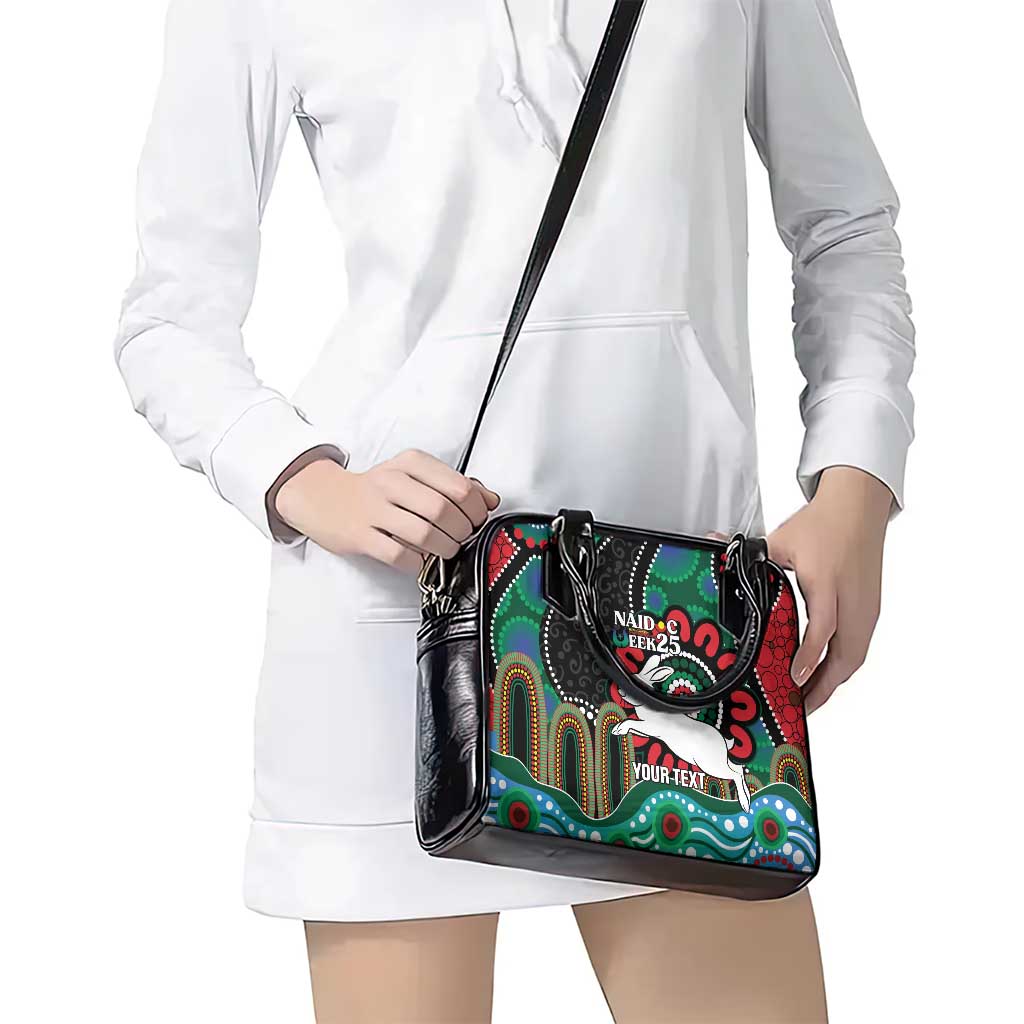 Custom NAIDOC Week 2025 Rabbitohs Shoulder Handbag Go Souths Indigenous Art