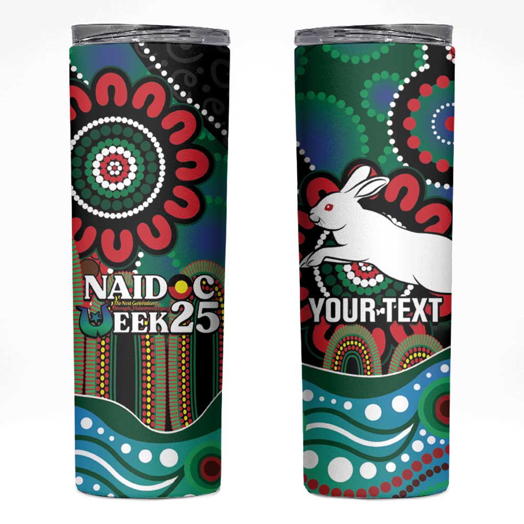 Custom NAIDOC Week 2025 Rabbitohs Skinny Tumbler Go Souths Indigenous Art