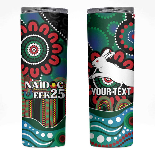 Custom NAIDOC Week 2025 Rabbitohs Skinny Tumbler Go Souths Indigenous Art