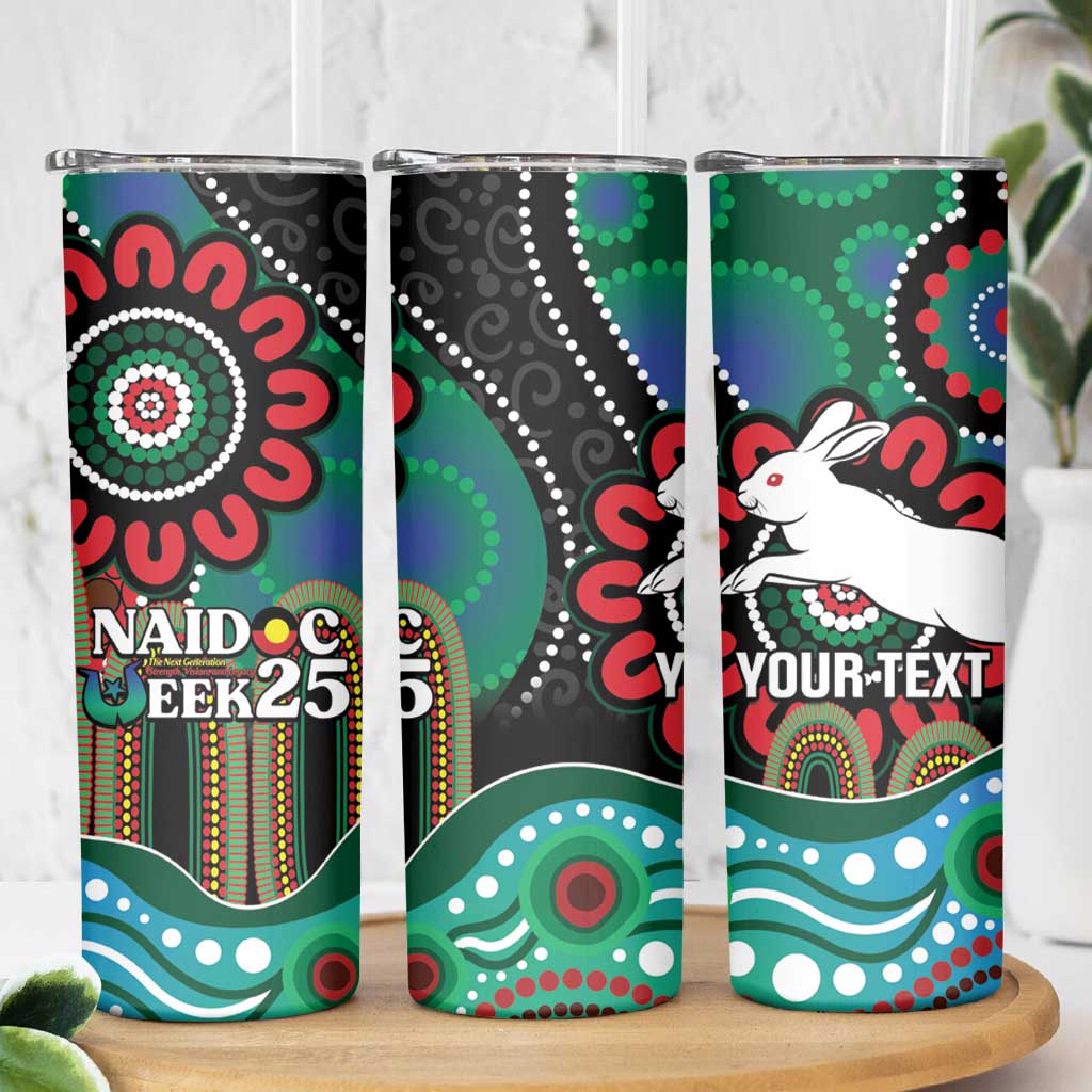 Custom NAIDOC Week 2025 Rabbitohs Skinny Tumbler Go Souths Indigenous Art
