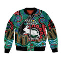 Custom NAIDOC Week 2025 Rabbitohs Sleeve Zip Bomber Jacket Go Souths Indigenous Art