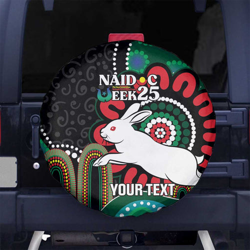 Custom NAIDOC Week 2025 Rabbitohs Spare Tire Cover Go Souths Indigenous Art