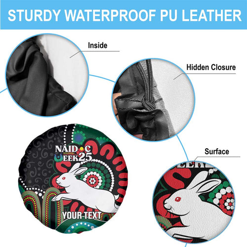Custom NAIDOC Week 2025 Rabbitohs Spare Tire Cover Go Souths Indigenous Art