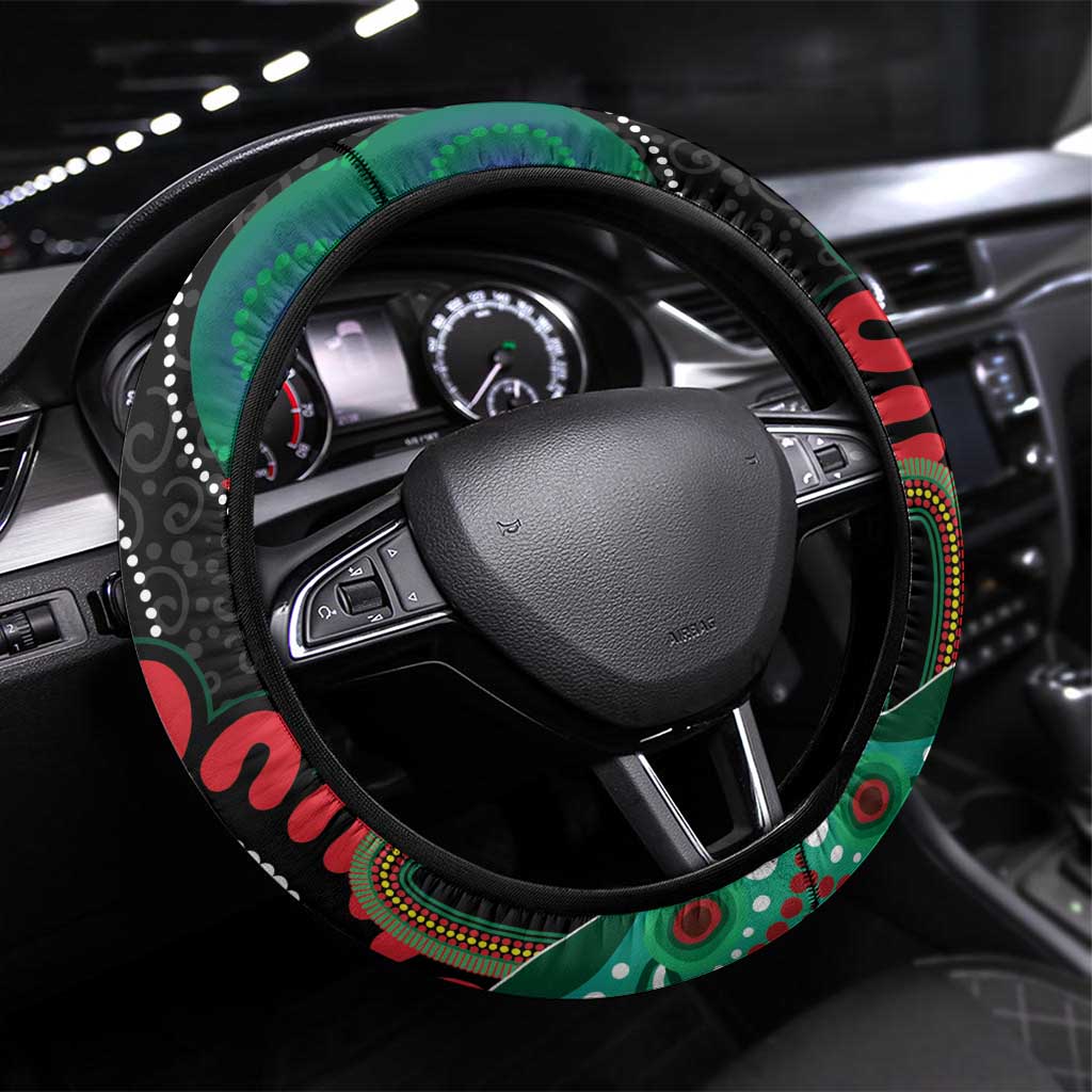 NAIDOC Week 2025 Rabbitohs Steering Wheel Cover Go Souths Indigenous Art