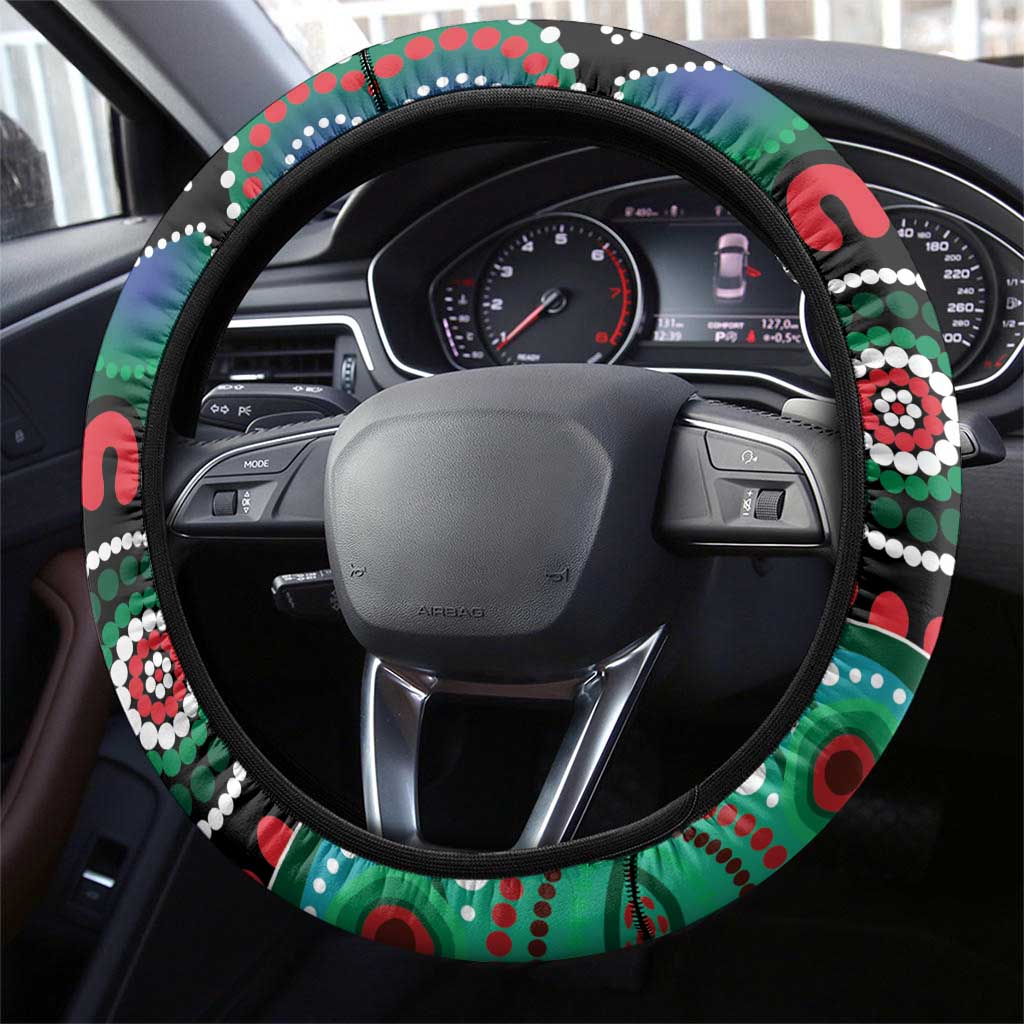 NAIDOC Week 2025 Rabbitohs Steering Wheel Cover Go Souths Indigenous Art