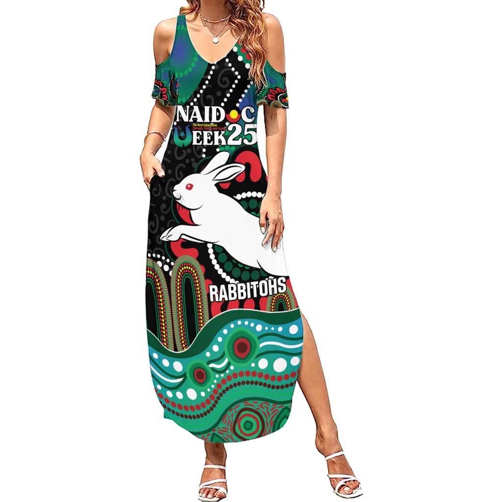 Custom NAIDOC Week 2025 Rabbitohs Summer Maxi Dress Go Souths Indigenous Art
