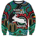 Custom NAIDOC Week 2025 Rabbitohs Sweatshirt Go Souths Indigenous Art