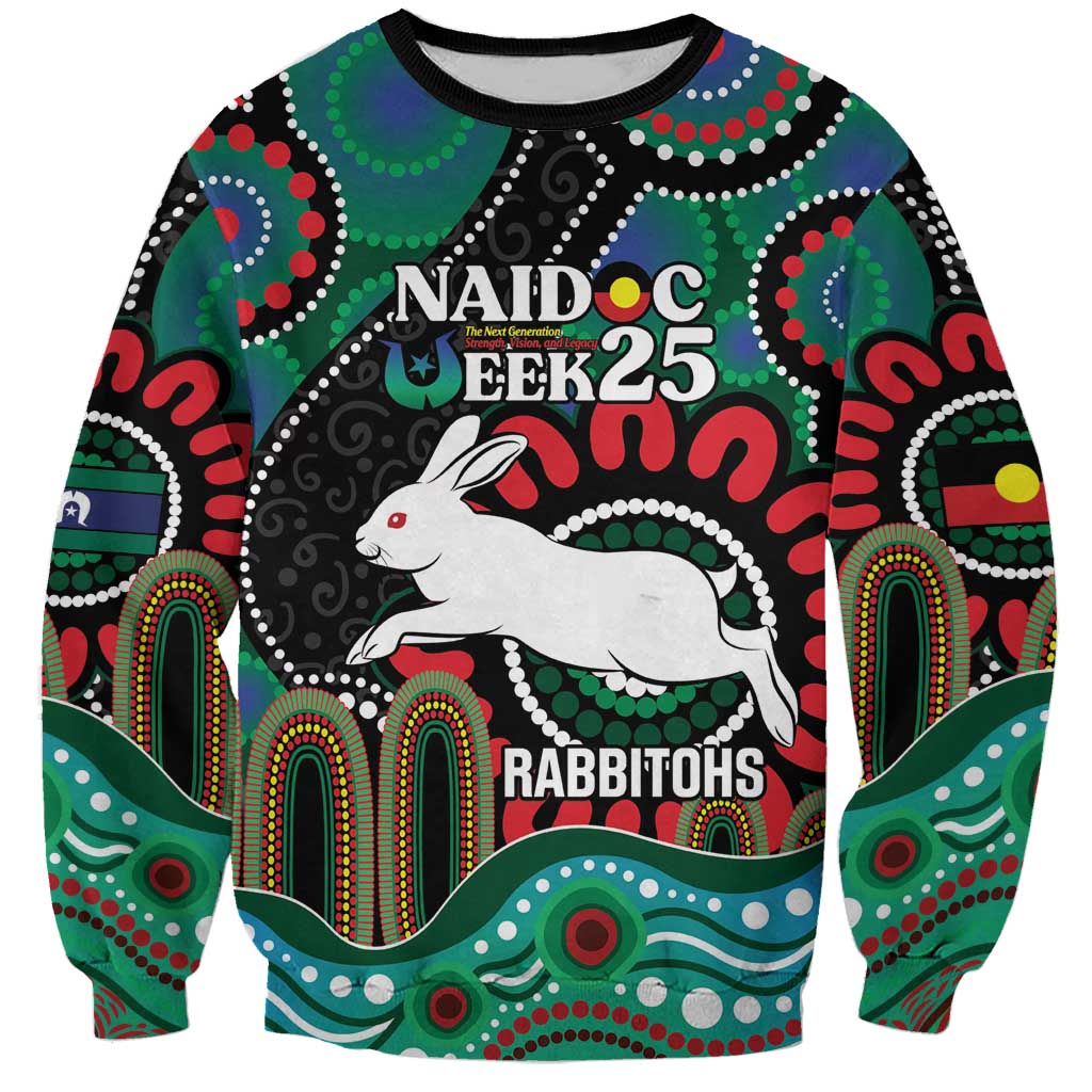 Custom NAIDOC Week 2025 Rabbitohs Sweatshirt Go Souths Indigenous Art