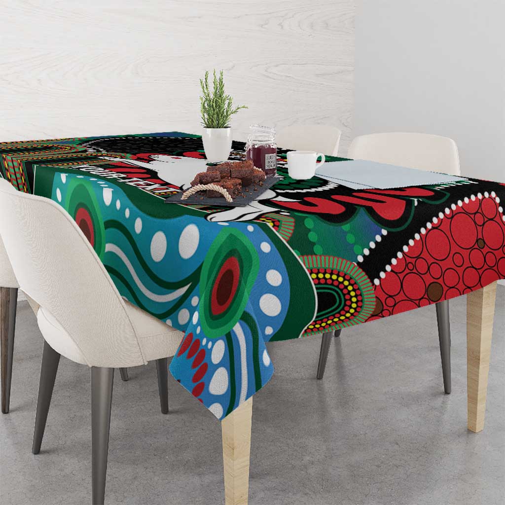 Custom NAIDOC Week 2025 Rabbitohs Tablecloth Go Souths Indigenous Art