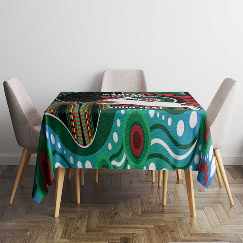 Custom NAIDOC Week 2025 Rabbitohs Tablecloth Go Souths Indigenous Art