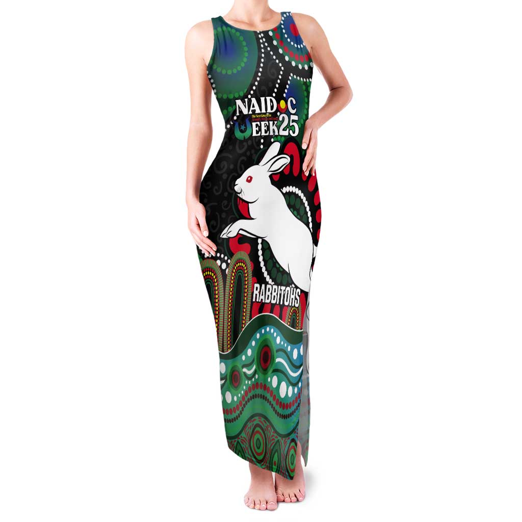 Custom NAIDOC Week 2025 Rabbitohs Tank Maxi Dress Go Souths Indigenous Art