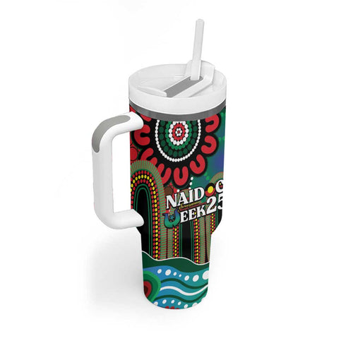 Custom NAIDOC Week 2025 Rabbitohs Tumbler With Handle Go Souths Indigenous Art