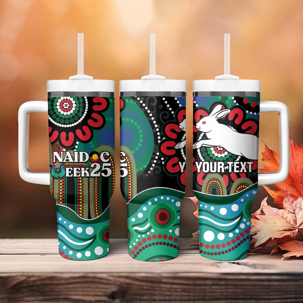 Custom NAIDOC Week 2025 Rabbitohs Tumbler With Handle Go Souths Indigenous Art