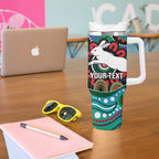 Custom NAIDOC Week 2025 Rabbitohs Tumbler With Handle Go Souths Indigenous Art
