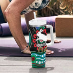 Custom NAIDOC Week 2025 Rabbitohs Tumbler With Handle Go Souths Indigenous Art