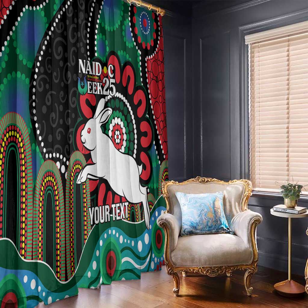 Custom NAIDOC Week 2025 Rabbitohs Window Curtain Go Souths Indigenous Art