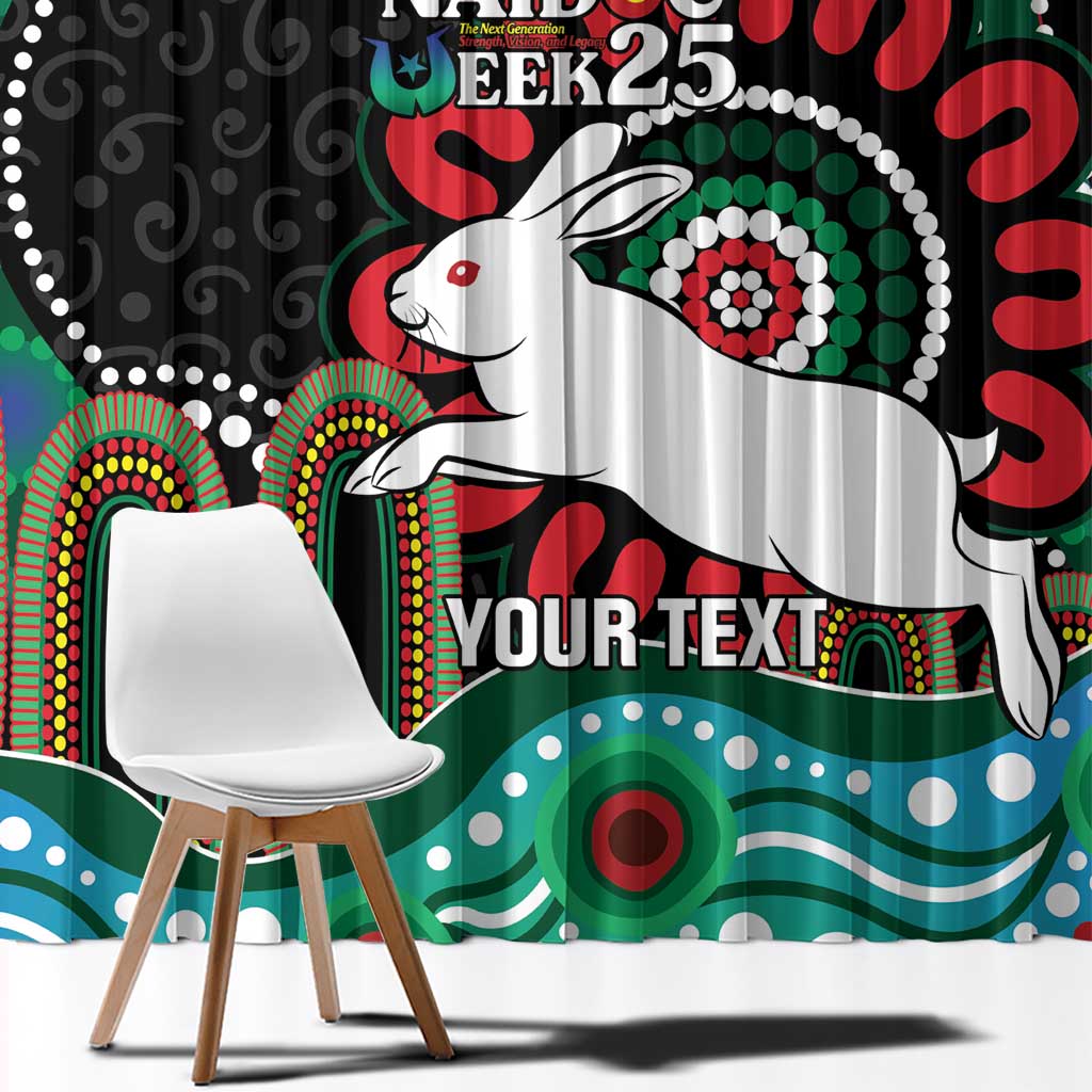 Custom NAIDOC Week 2025 Rabbitohs Window Curtain Go Souths Indigenous Art