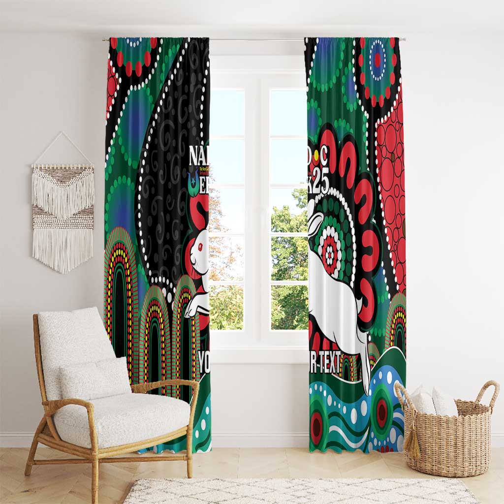 Custom NAIDOC Week 2025 Rabbitohs Window Curtain Go Souths Indigenous Art