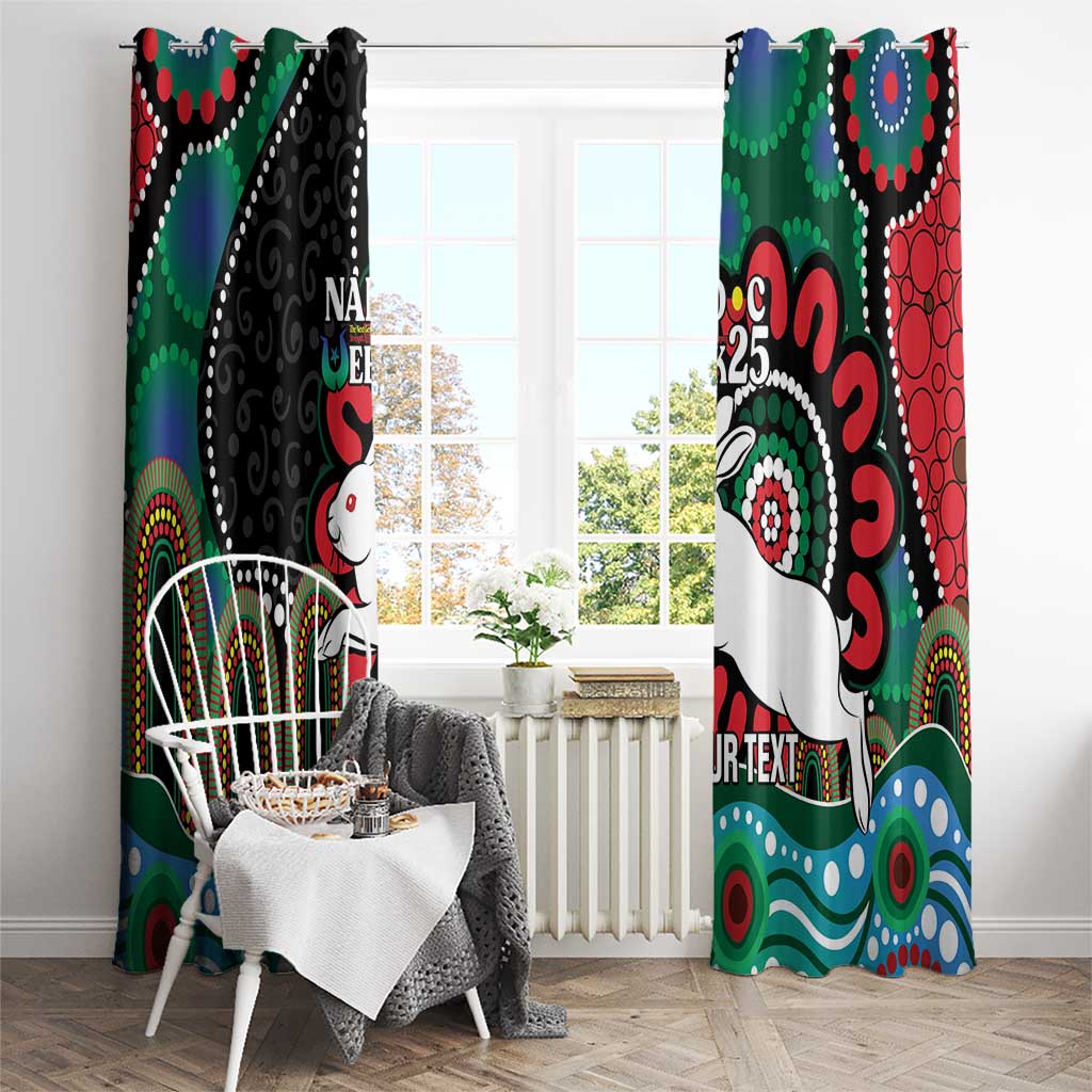 Custom NAIDOC Week 2025 Rabbitohs Window Curtain Go Souths Indigenous Art