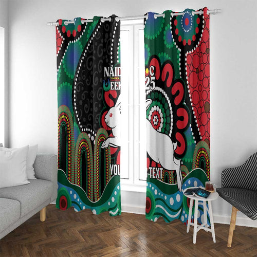 Custom NAIDOC Week 2025 Rabbitohs Window Curtain Go Souths Indigenous Art