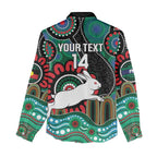 Custom NAIDOC Week 2025 Rabbitohs Women Casual Shirt Go Souths Indigenous Art