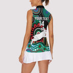 Custom NAIDOC Week 2025 Rabbitohs Women Sleeveless Polo Shirt Go Souths Indigenous Art