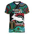 Custom NAIDOC Week 2025 Rabbitohs Women V-Neck T-Shirt Go Souths Indigenous Art
