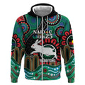 Custom NAIDOC Week 2025 Rabbitohs Zip Hoodie Go Souths Indigenous Art