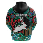 Custom NAIDOC Week 2025 Rabbitohs Zip Hoodie Go Souths Indigenous Art