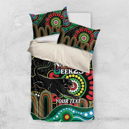 Custom NAIDOC Week 2025 Panthers Bedding Set Go Mountain Men Indigenous Art