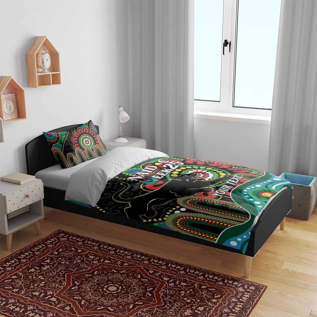 Custom NAIDOC Week 2025 Panthers Bedding Set Go Mountain Men Indigenous Art