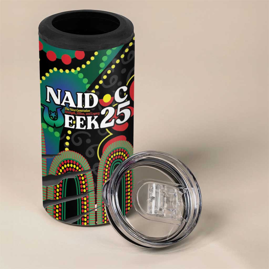 Custom NAIDOC Week 2025 Panthers 4 in 1 Can Cooler Tumbler Go Mountain Men Indigenous Art