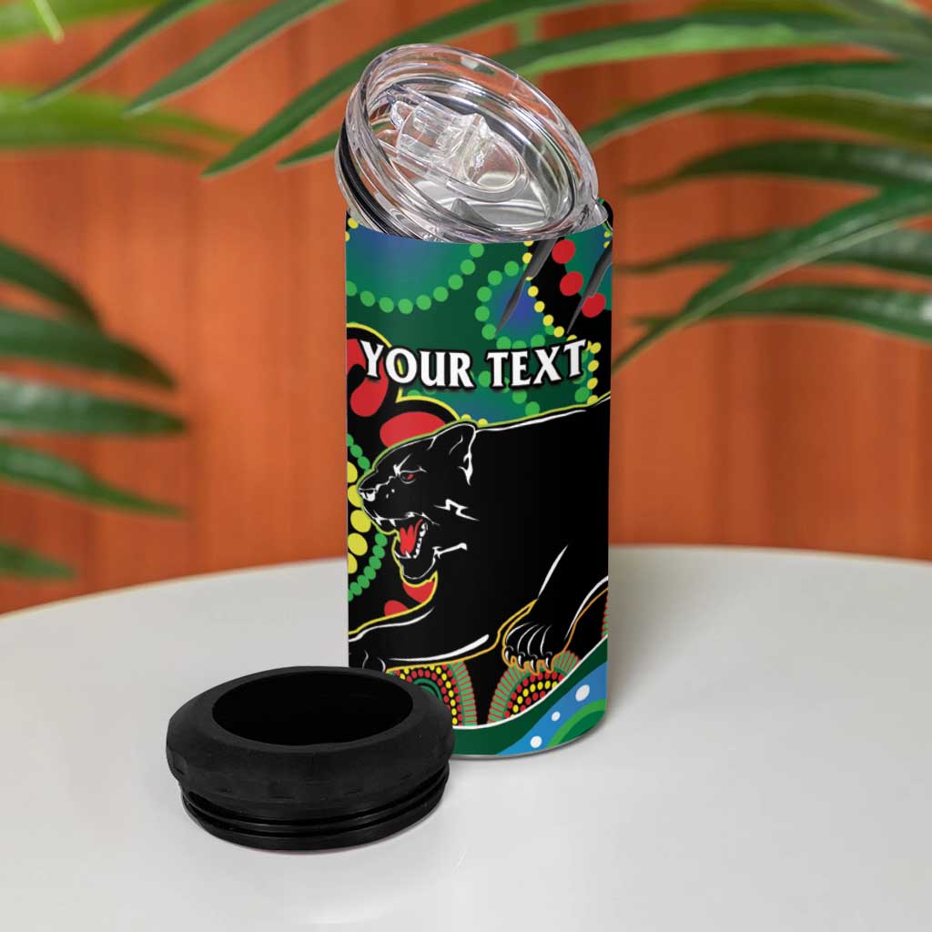Custom NAIDOC Week 2025 Panthers 4 in 1 Can Cooler Tumbler Go Mountain Men Indigenous Art