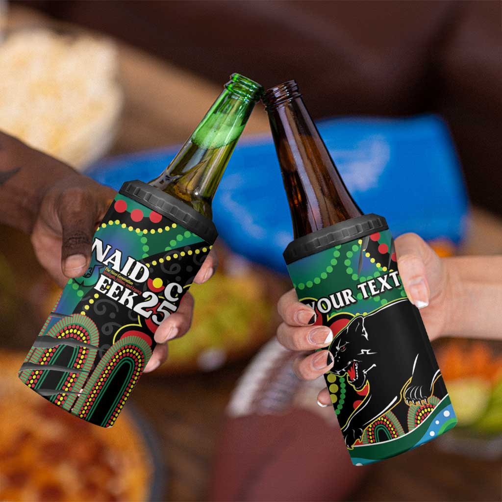 Custom NAIDOC Week 2025 Panthers 4 in 1 Can Cooler Tumbler Go Mountain Men Indigenous Art