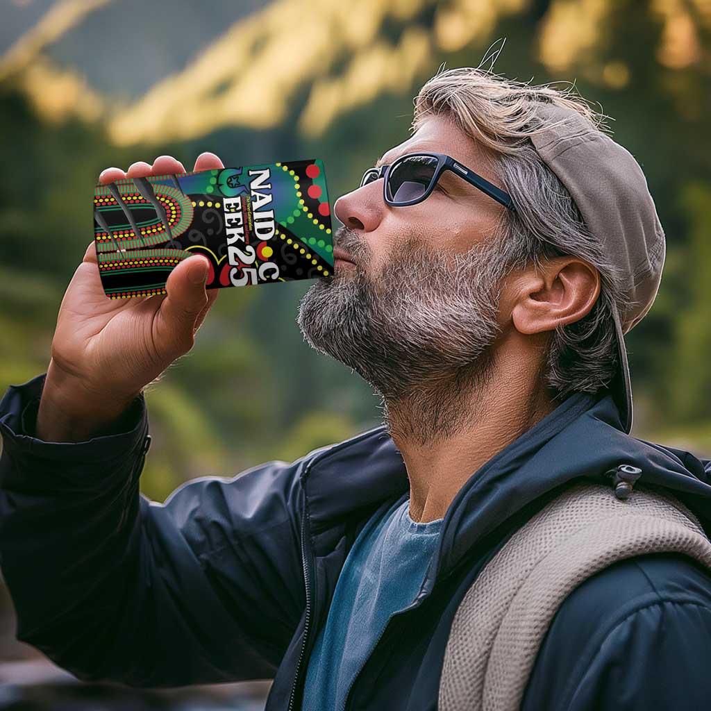 Custom NAIDOC Week 2025 Panthers 4 in 1 Can Cooler Tumbler Go Mountain Men Indigenous Art