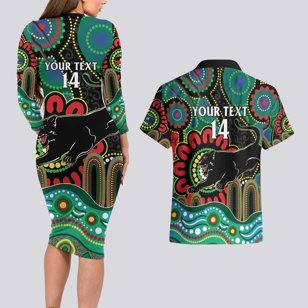 Custom NAIDOC Week 2025 Panthers Couples Matching Long Sleeve Bodycon Dress and Hawaiian Shirt Go Mountain Men Indigenous Art