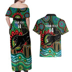 Custom NAIDOC Week 2025 Panthers Couples Matching Off Shoulder Maxi Dress and Hawaiian Shirt Go Mountain Men Indigenous Art
