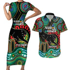Custom NAIDOC Week 2025 Panthers Couples Matching Short Sleeve Bodycon Dress and Hawaiian Shirt Go Mountain Men Indigenous Art