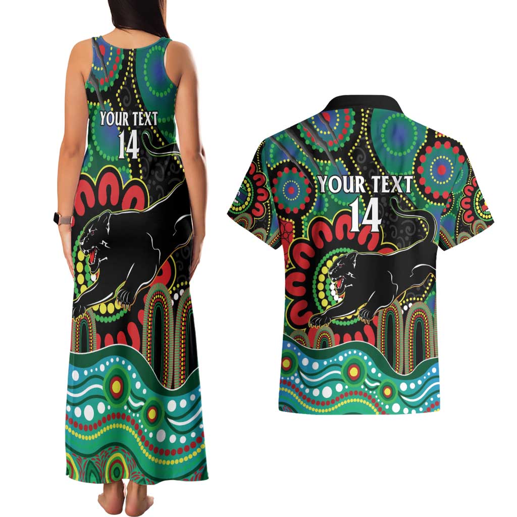 Custom NAIDOC Week 2025 Panthers Couples Matching Tank Maxi Dress and Hawaiian Shirt Go Mountain Men Indigenous Art